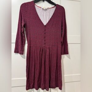 Boden Tunic - stretchy, red with blue accents. Size 6.